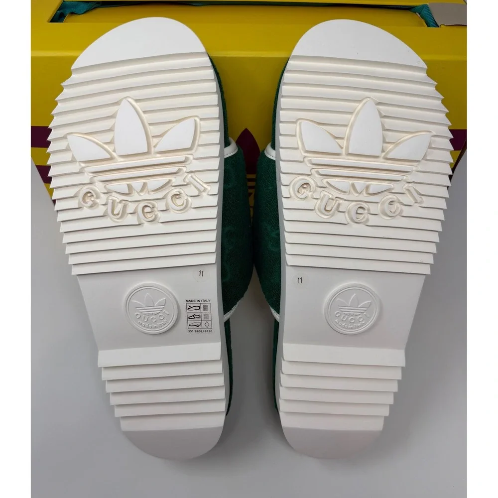 Gucci X Adidas GG Platform Sandal Green Size 12 US 11 EU